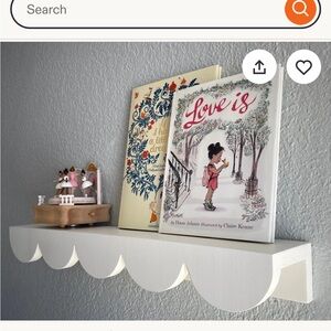 Scalloped floating shelf nursery NWOT